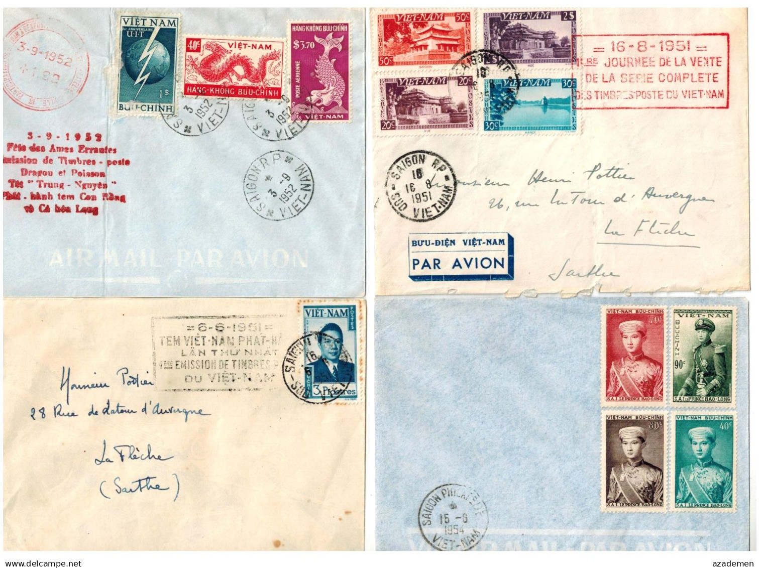 VIET NAM SUD  8 Lettres 1951/54. - Vietnam