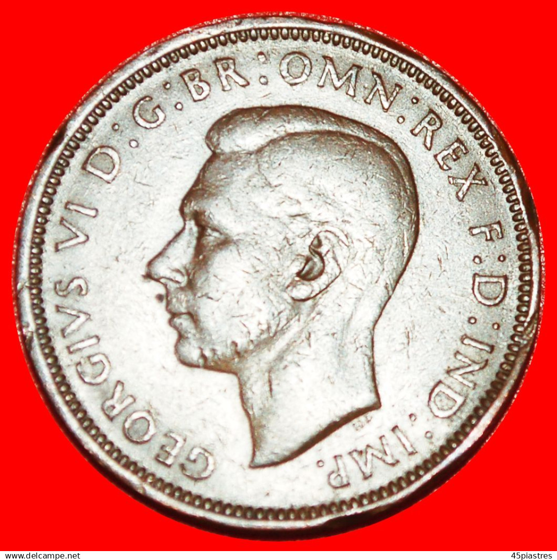 * SHIP: UNITED KINGDOM  HALF PENNY 1944! GEORGE VI (1937-1952) GREAT BRITAIN  · LOW START · NO RESERVE! - C. 1/2 Penny