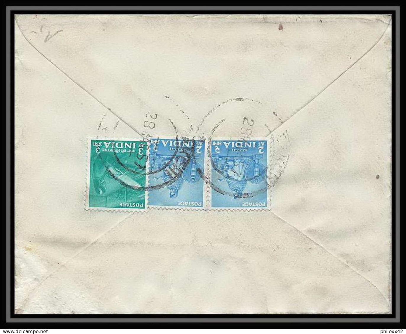 1943/ Inde (India) Entier Stationery Enveloppe (cover) N°21 Registered 1957 - Buste