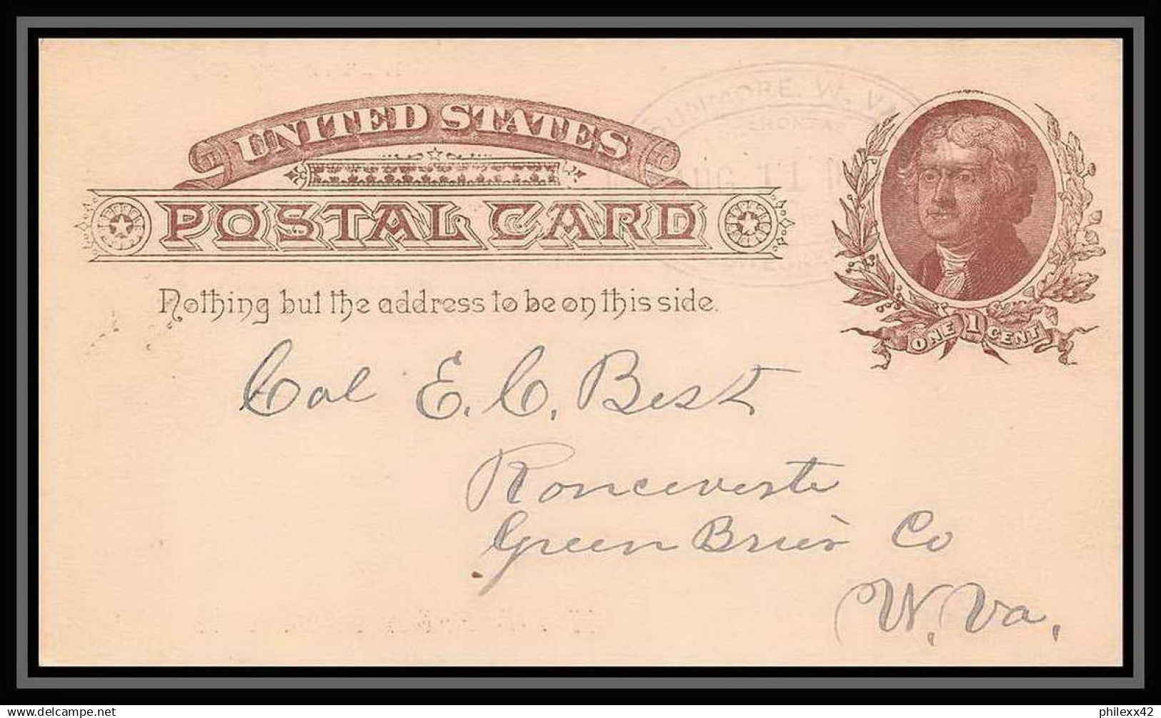 3250/ USA Entier Stationery Carte Postale (postcard) N°7 See Description Repiquage Boom - ...-1900