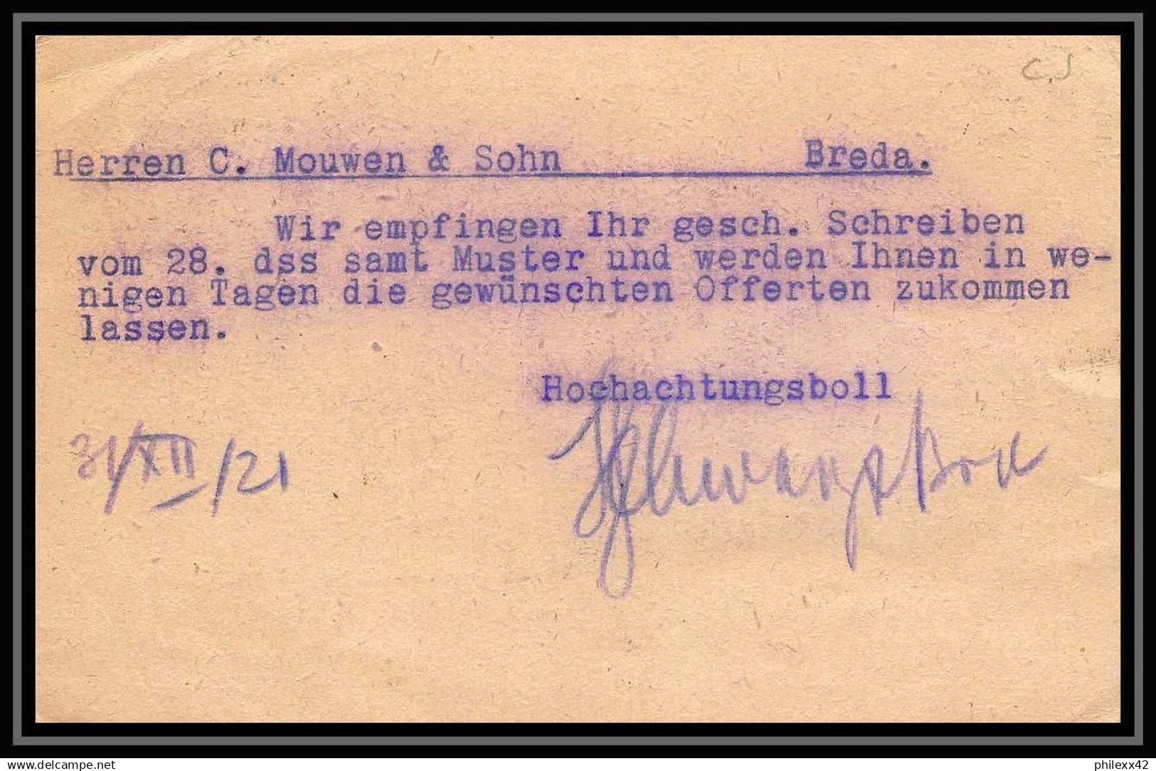 4826 Wien Breda Pays-Bas (Netherlands) 1922 + Complement Carte Postale Autriche (Austria) Entier Postal Stationery - Other & Unclassified