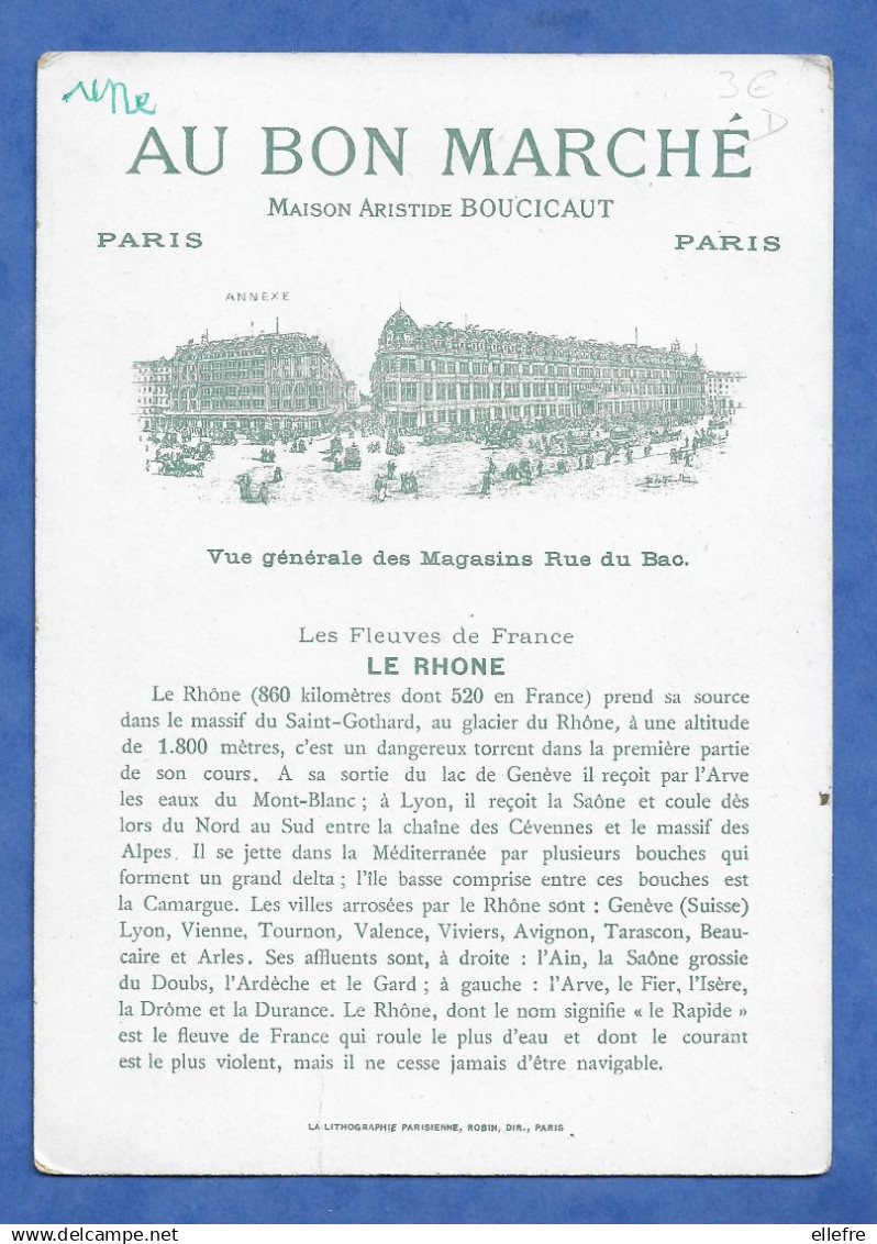 Chromo AU BON MARCHE - Série Les Fleuves De France LE RHÔNE - Le Glacier Le Rhône à Avignon Camargue - Au Bon Marché