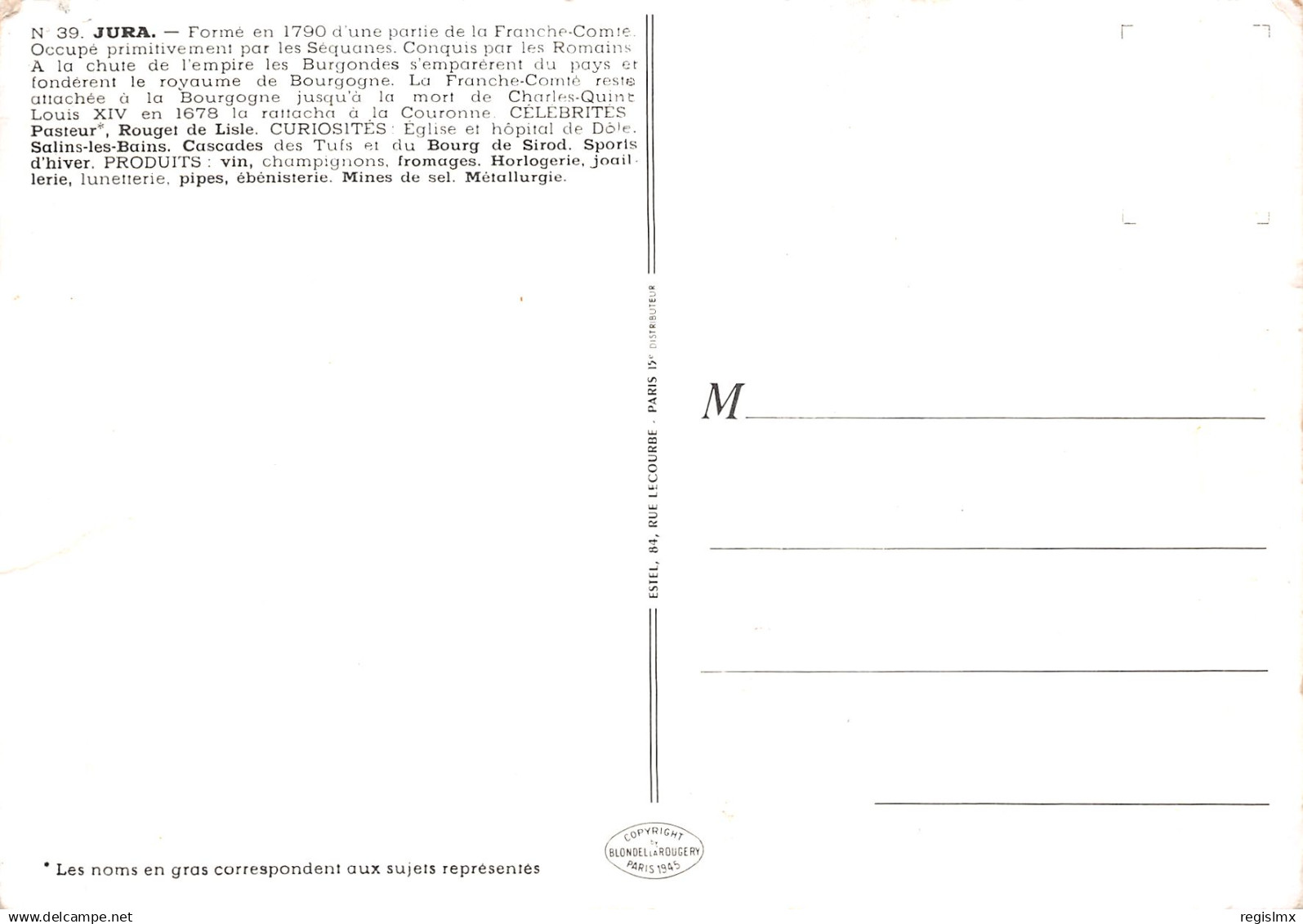 39-JURA-N°T1087-B/0055 - Otros & Sin Clasificación