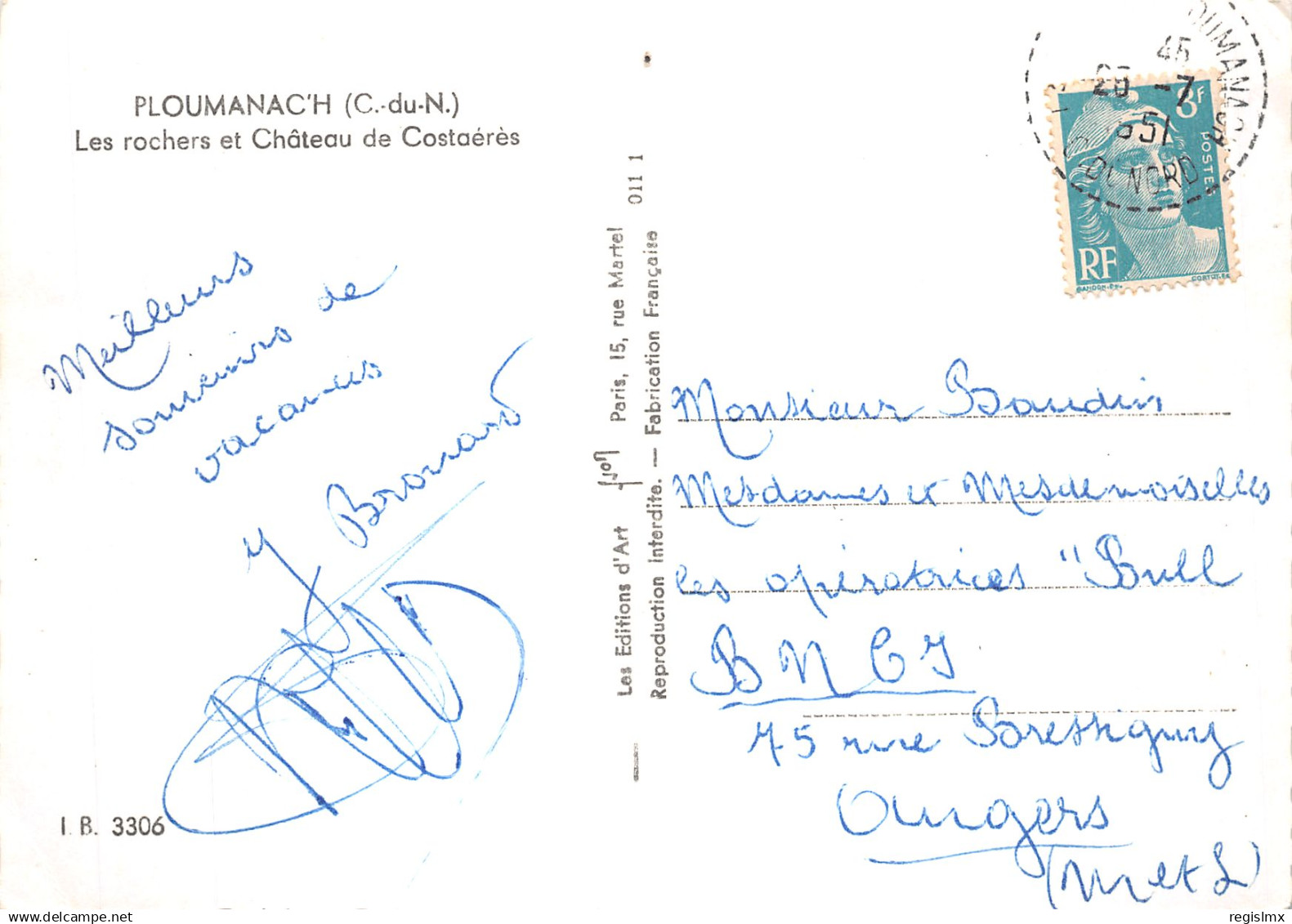 22-PLOUMANACH LE CHATEAU DE COSTAERES-N°T1087-C/0351 - Ploumanac'h