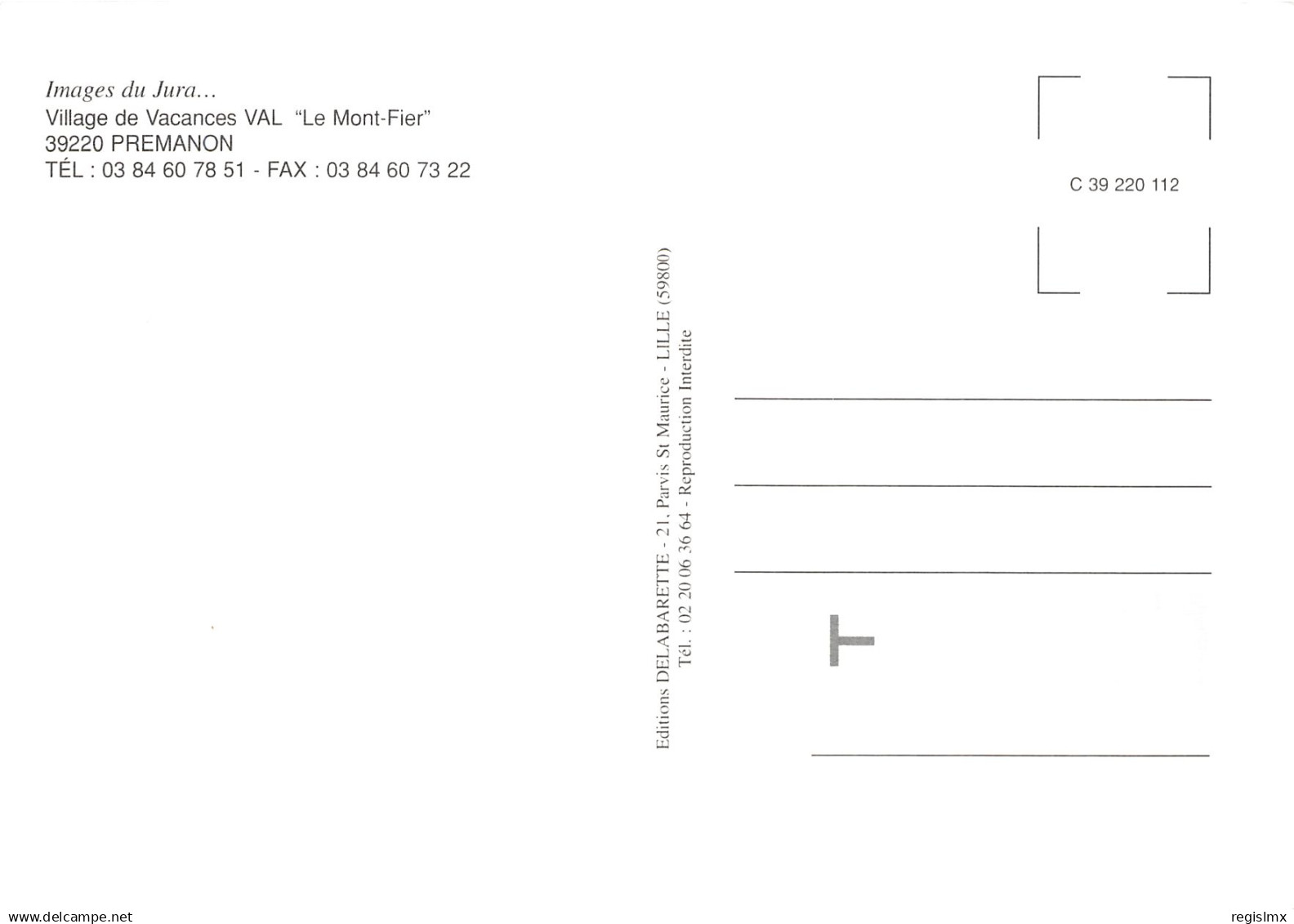 39-PREMANON-N°T1088-A/0299 - Other & Unclassified