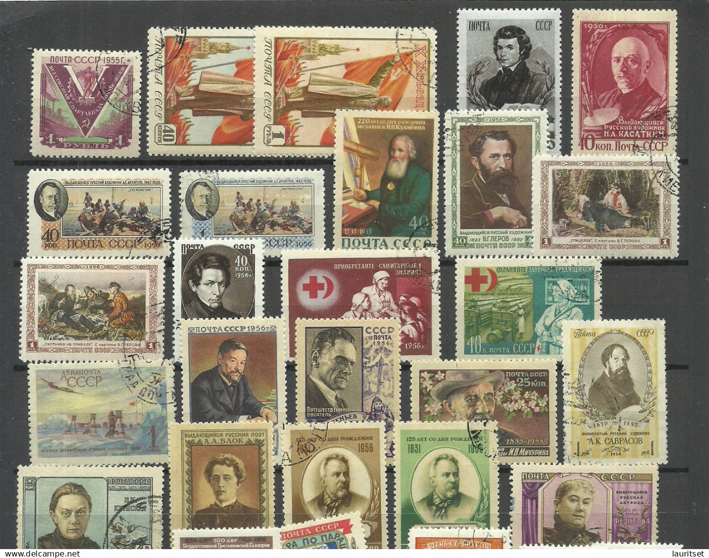 RUSSLAND RUSSIA 1955-1956 - Small Lot Of 44 Stamps, O - Gebruikt