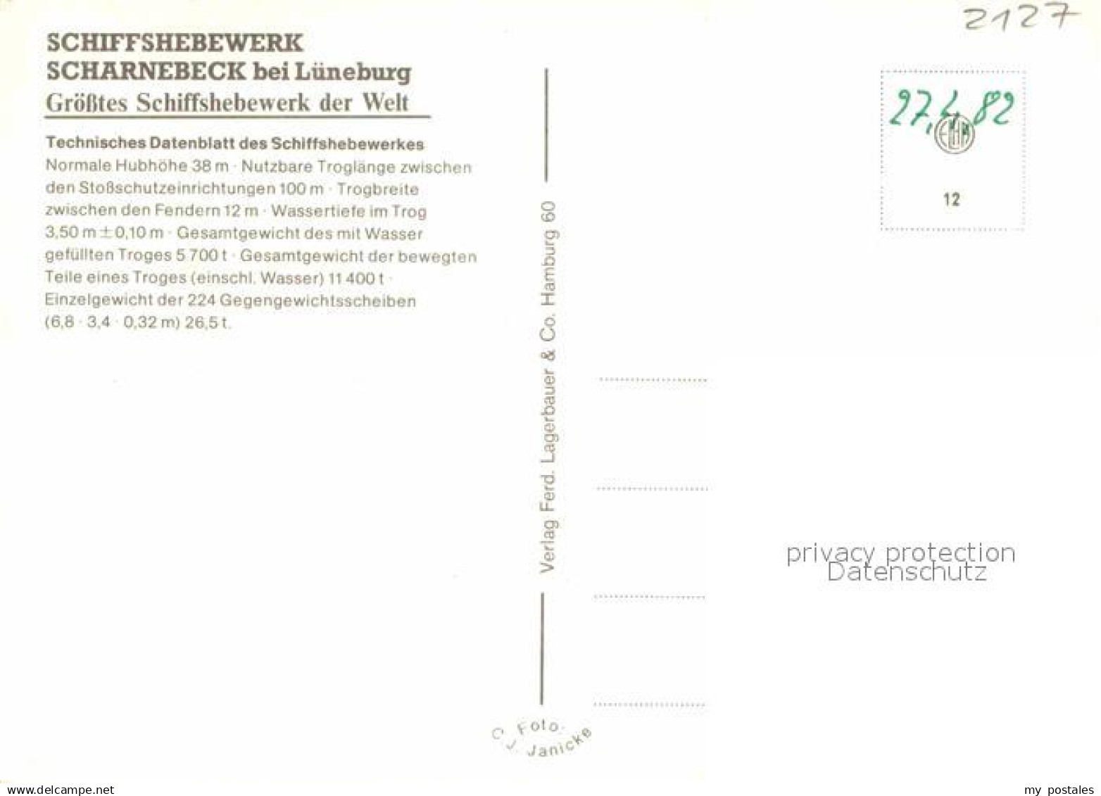 72887601 Scharnebeck Lueneburg Schiffshebewerk Scharnebeck Lueneburg - Altri & Non Classificati