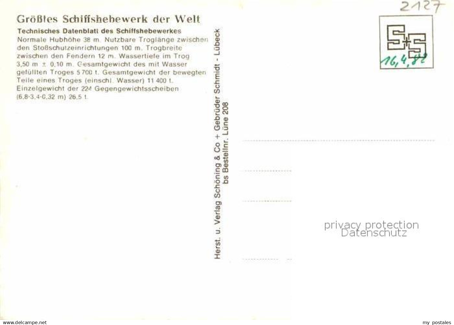 72887597 Scharnebeck Lueneburg Schiffshebewerk Scharnebeck Lueneburg - Andere & Zonder Classificatie