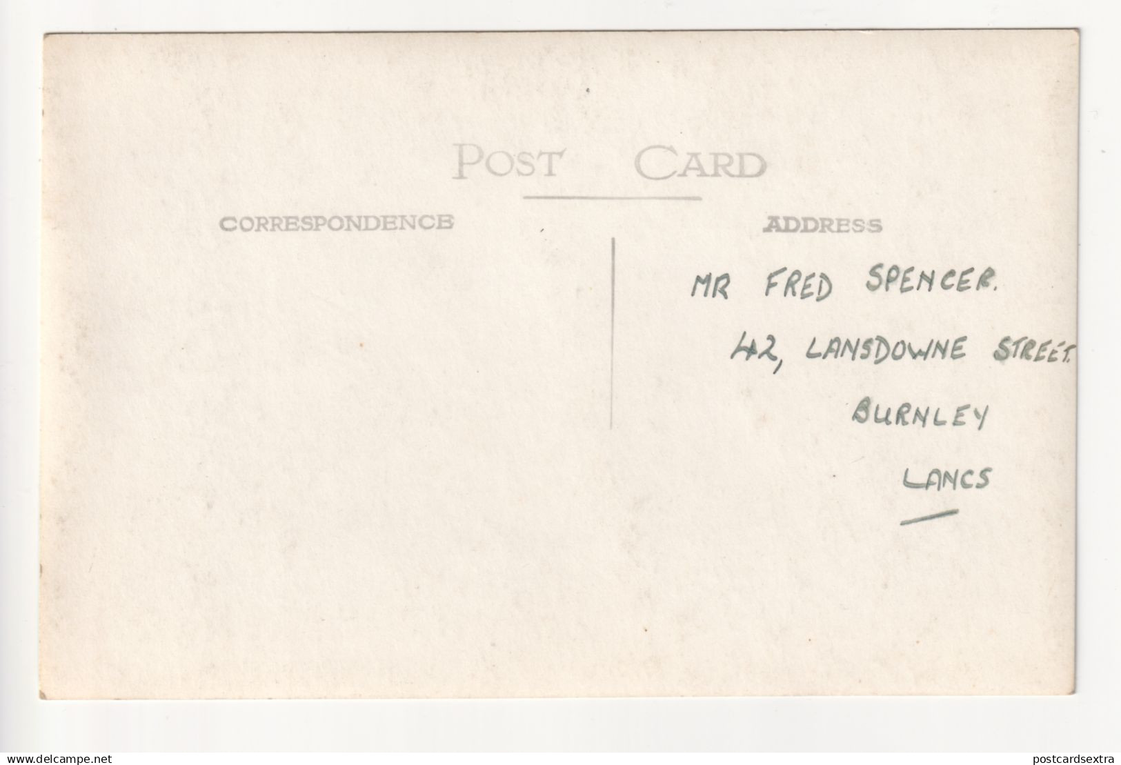 Pipe-smoking Man - Old Real Photo Postcard Addressed To Fred Spencer, 42 Lansdown Street, Burnley, England - Männer