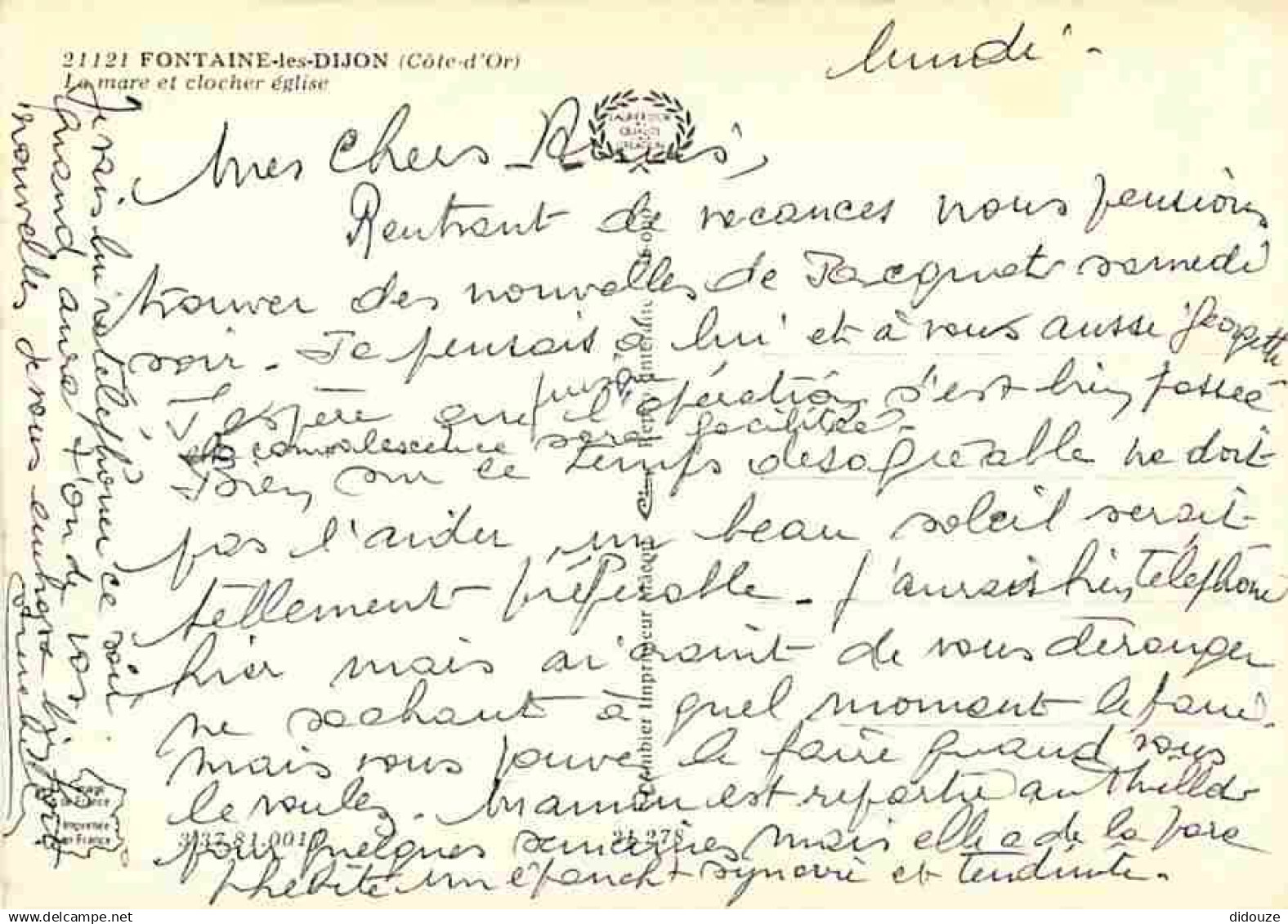 21 - Fontaine Les Dijon - La Mare Et Clocher Eglise - CPM - Voir Scans Recto-Verso - Andere & Zonder Classificatie