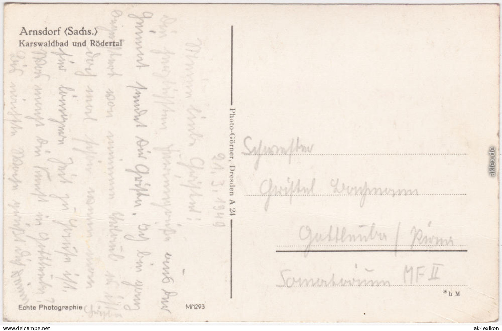 Arnsdorf (Sachsen) Karswaldbad Mit Rödertal B Bischofswerda  1930 - Altri & Non Classificati