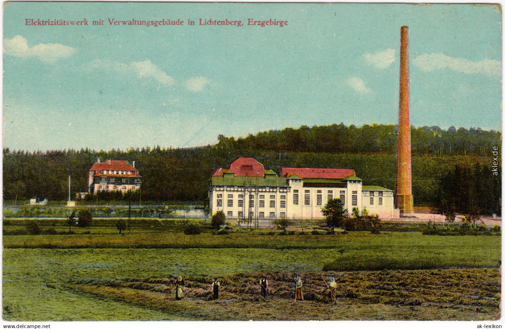 Lichtenberg (Erzgebirge) Elektrizitätswerk Und Verwaltung B Freiberg  1913 - Andere & Zonder Classificatie