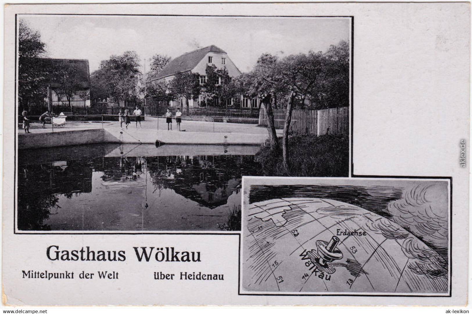 Wölkau Heidenau 2 Bild Gasthaus Wölkau Der Mittelpunkt Der Erde B Dresden 1941 - Sonstige & Ohne Zuordnung