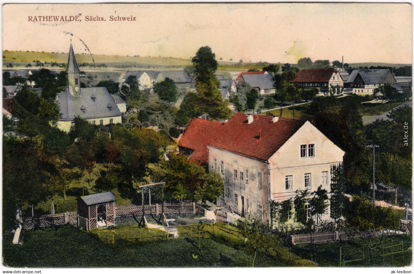 Rathewalde Partie In Der Stadt Ansichtskarte Pirna Bad Schandau 1913 - Altri & Non Classificati