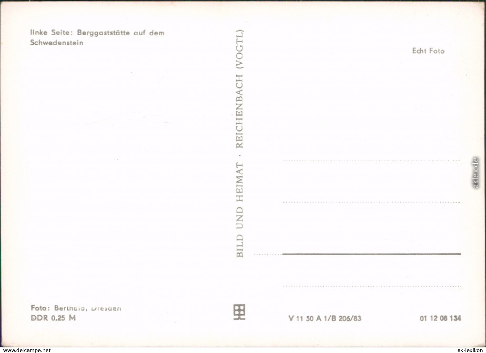 Steina Berggaststätte Auf Dem Schwedenstein, Panorama  B Pulsnitz Kamenz 1985 - Andere & Zonder Classificatie