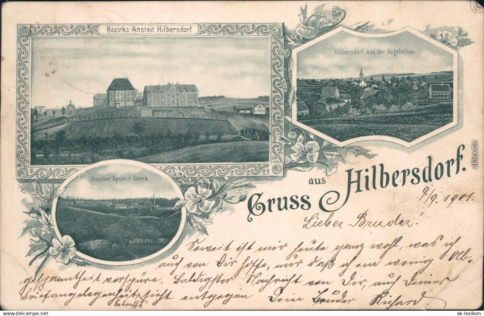 Hilbersdorf (Muldental) 3 Bild: Panorama, Dresdner Dynamit Fabrik 1901  - Altri & Non Classificati