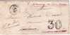 MARNE-REIMS 21-5-1860 + TXE 30 VERSO DIVERS CACHETS - 1859-1959 Storia Postale