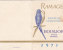 ¤¤  -  Calendrier De 1971  -   Parfum - Cologne  "  RAMAGE  "  -   Bourjois  -  Perruches   -  ¤¤ - Groot Formaat: 1971-80