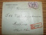 No.144 MERSON LETTRE RECOMMANDE EINSCHREIBEN 1923 STRASBOURG CHARLES GRESSE Pour INDUSTRIE COTONNIERE MULHOUSE - Lettres & Documents
