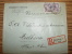 No.144 MERSON LETTRE RECOMMANDE EINSCHREIBEN 1923 STRASBOURG CHARLES GRESSE Pour INDUSTRIE COTONNIERE MULHOUSE - Storia Postale