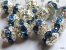 Lot De 2 Perles Boules Ciselées - Strass En Véritable Cristal Swarovski - Light Sapphire 8mm - Perlen