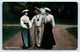 POSTCARD SAILOR AND 2 GIRLS R BRAND PHOTO 1907 RHAYADER POSTMARK - Anglesey