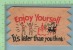 En BOIS 1955 ( Enjoy Yourself ) Wood Post Card Cover Platsburg USA -> Three Rivers Quebec Canada 2 Scans - Autres & Non Classés