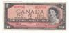 CANADA 2 DOLLAR 1954 (Signature Beattie-Rasminsky 1961-72) VF++ P 76b 76 B - Kanada
