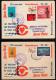 POLAND 1973 FLIGHT POSTAL FLIGHT ON LOT´S COPERNICUS PLANE Astronomy Astronomer SET OF 3 DIFFERENT COVERS - Posta Aerea