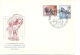 GIRAFFES, RINOCEROS, ZEBRA, ELEPHANT, ZOO, 3X SPECIAL COVERS, OBLIT. CONC, 1975, ROMANIA - Giraffen