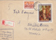 SAINT SEBASTIAN PAINTING, ESZTERGOM CASTLE, STAMPS ON REGISTERED COVER, 1976, HUNGARY - Covers & Documents