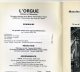 L'ORGUE N° Spécial 1980 Les Grandes Oeuvres De Mendelssohn. Bern, Engleberg, Heidelberg, Oberliedebach, Birmingham . ... - Musik