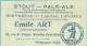 Cheque A L'ordre  STOUT - PALE-ALE  / WHITBREAD / BRASSERIE  / BRUXELLES -SAINT-GILLES 1909 (F218) - 1900 – 1949