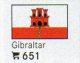 Set 6 Flaggen-Sticker Gibraltar In Farbe 7€ Zur Kennzeichnung Von Alben+Sammlung Firma LINDNER #651 Flag Of Britain CPA - Zubehör