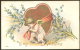 VALENTINE DAY HEART ANGEL LITHO OLD EMBOSSED POSTCARD 1911 - Saint-Valentin