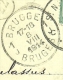 Kaart Met Stempel ST-NICOLAS Op 8/8/1914 Met Als Aankomst BRUGGE / BRUGES 1J Op 8/8/14 (Offensief W.O.I.) - Niet-bezet Gebied