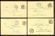 7 Postkaarten Van Nr. 45 Waarbij 3 Met Firmastempel Met O.a. Bestemming WALCOURT En GILLY (zie 2 Scans) ! - 1869-1888 Lion Couché