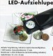 Lupe 20x Vergrößerung LED-Licht Aufzieh-Lupen Neu 10&euro; Prüfen Von Briefmarken Münzen Paper Money LEUCHTTURM In Black - Stamp Tongs, Magnifiers And Microscopes
