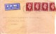 Great Britain 1937 Airmail Cover Posted From Leeds To Madras, India - Used Of 4v One And Half Pence Brown Stamps - Lettres & Documents
