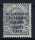 Italy: 1921 Mi 154  Sa 124 MNH/** Congresso Filatelico - Ungebraucht