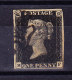 SG #1 - One Penny Black 1840 P 8 Gestempelt - Used Stamps