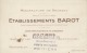 86  -  CARTE PUBLICITAIRE -  ETABLISSEMENTS BAROT   -   Manufacture De Brosses   -  POITIERS - Drogisterij & Parfum