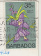 POSTCARD & STAMP: West Indies - BARBADOS : Holiday Inn Hotel - SURFBOARD & TRAILER - Barbados Stamp/timbre 35c (1978) - Barbados