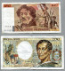 3266 - FRANKREICH - 4 Banknoten - 20, 50, 100, 200 Francs  Gebraucht - FRANCE, 4 Banknotes - Unclassified