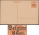 Belgique 1917. Carte Provisoire Avec Double Surcharge (n° 14). Surcharges Légèrement Superposées - German Occupation