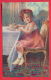 149878 / Germany Art  Arno Von Riesen  - WAS ABHABEN ? LITTLE GIRL TEA BREAKFAST - Otto Ploeger , Berlin 607 - Riesen, Arno Von