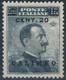 REGNO D'ITALIA COLONIA CALINO / CALIMNO 1916 - MICHETTI C. 20 Su C. 15 NERO - BUONA CENTRATURA NUOVO MNH ** - SASSONE 8 - Aegean (Calino)