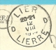 Kaart Met Stempel LIER / LIERRE Op 12/08/1914 Naar BRUXELLES Op 12/08/1914 (Offensief W.O.I) - Zona No Ocupada