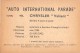 02772 "CRYSLER VALIANT SEDAN"  CAR.  ORIGINAL TRADING CARD. " AUTO INTERNATIONAL PARADE, SIDAM - TORINO"1961 - Moteurs