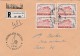 LUXEMBOURG -LETTRE RECOMMANDEE 1963-AFFRANCHIE N°632 X4 -OBLITERATION CENTENAIRE CROIX ROUGE - Sonstige & Ohne Zuordnung